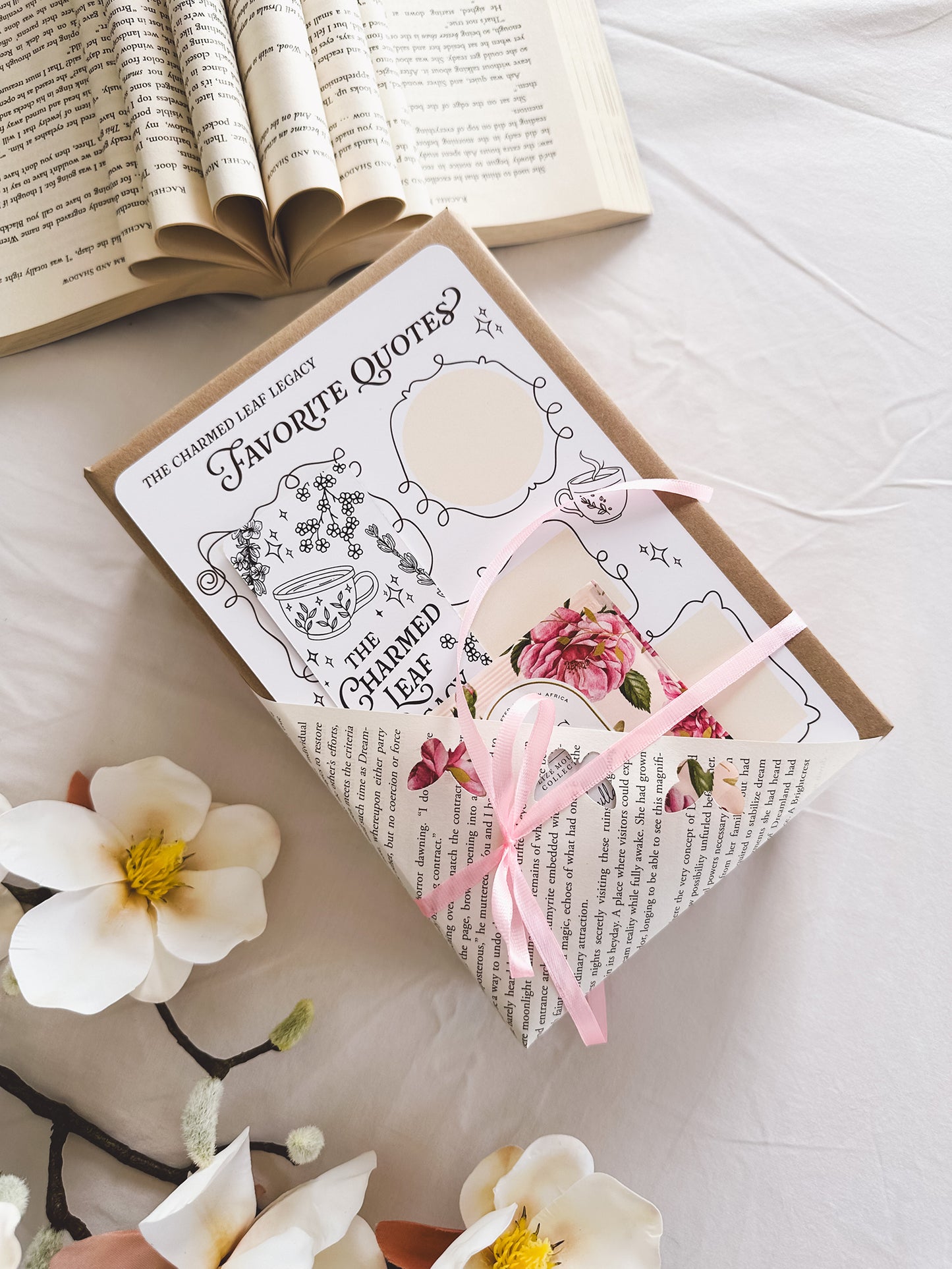 Gift Set: 3 Charmed Leaf Legacy Paperbacks, Bookshelf Sign & Fabric Bookmark